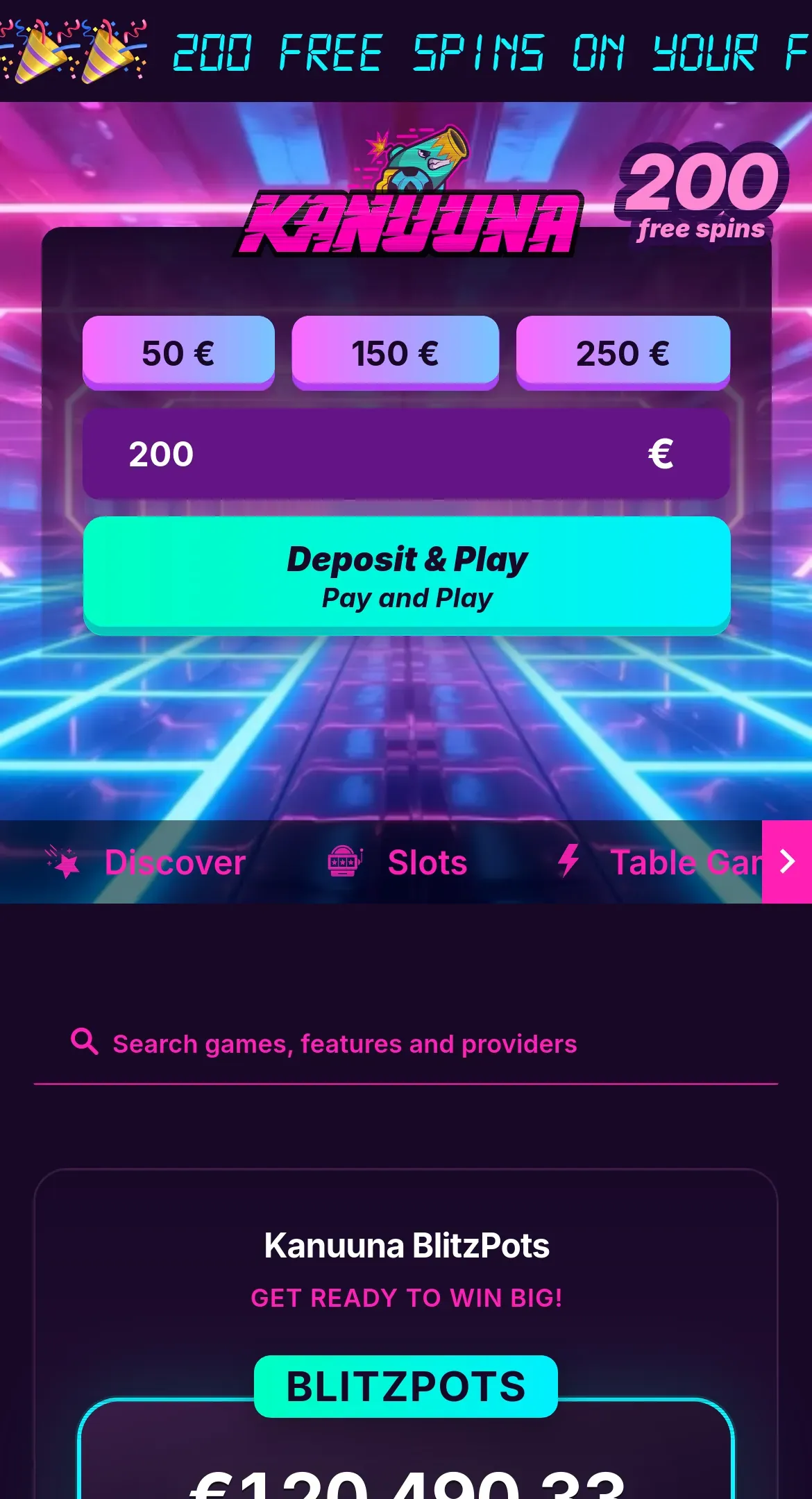 Mobile homepage